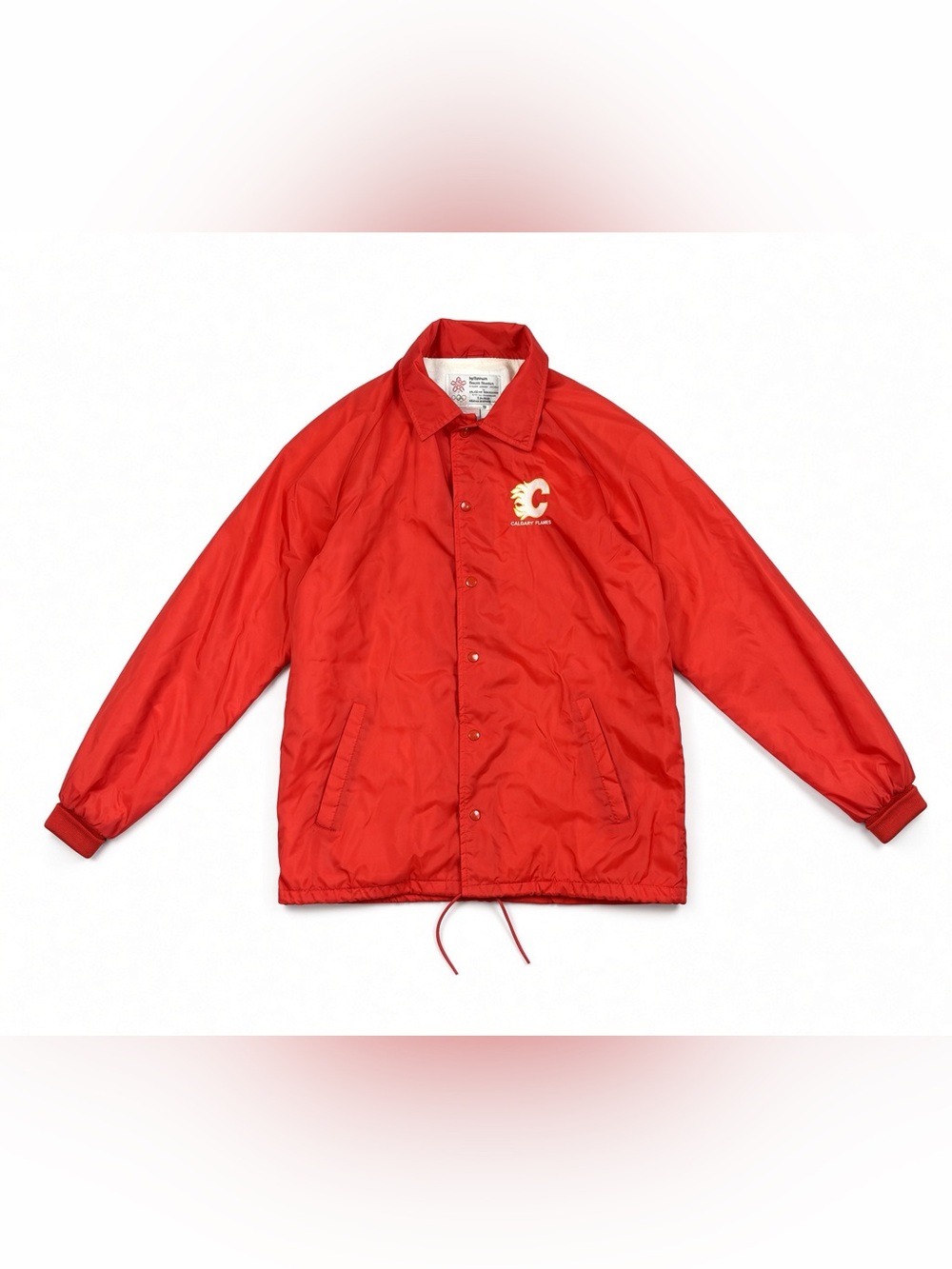 Vintage 1988 Calgary Flames Olympics Softwear Coach Jacket Mens S NHL